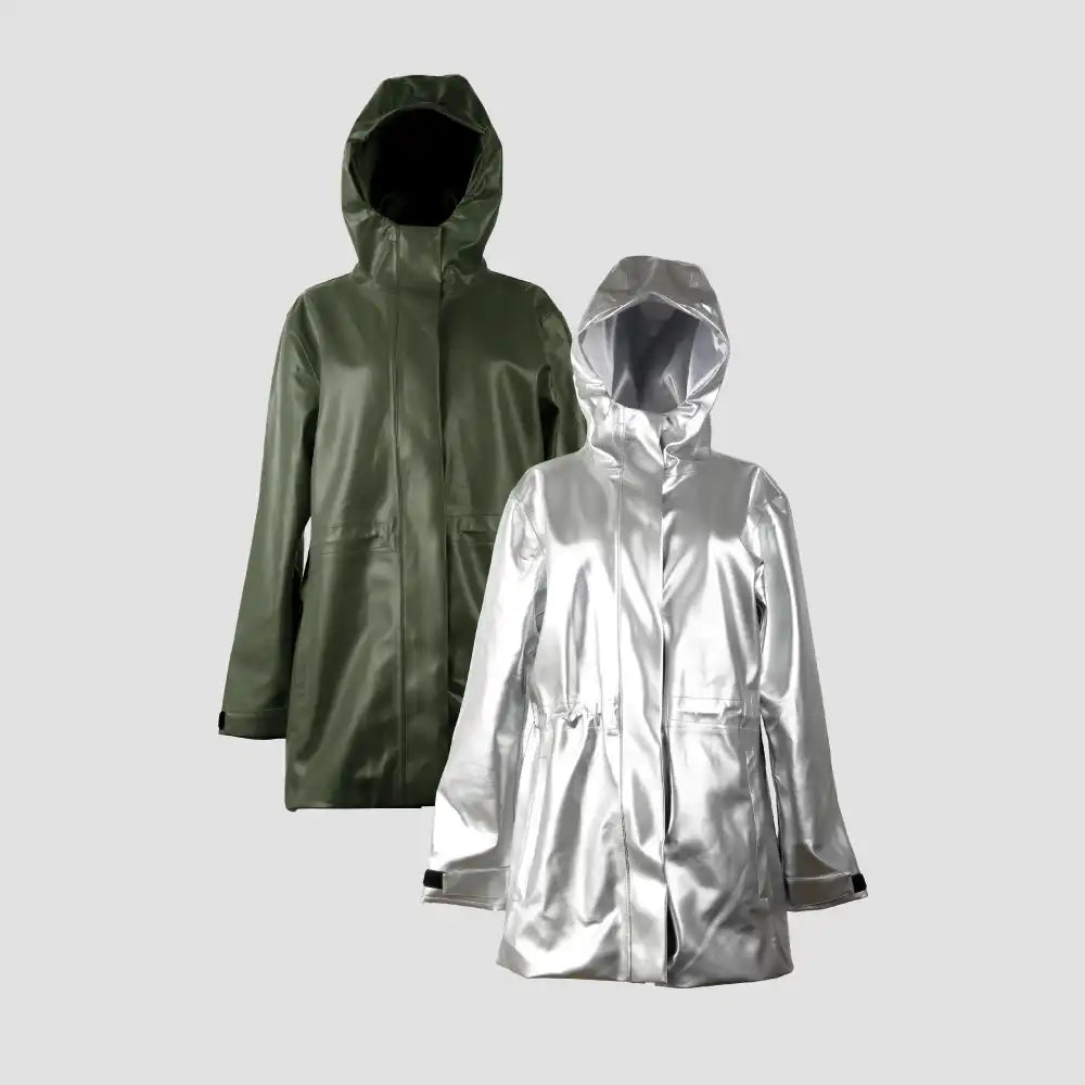 Rain Jacket, Waterproof, Satin-Lined Hood, Bundle (2)