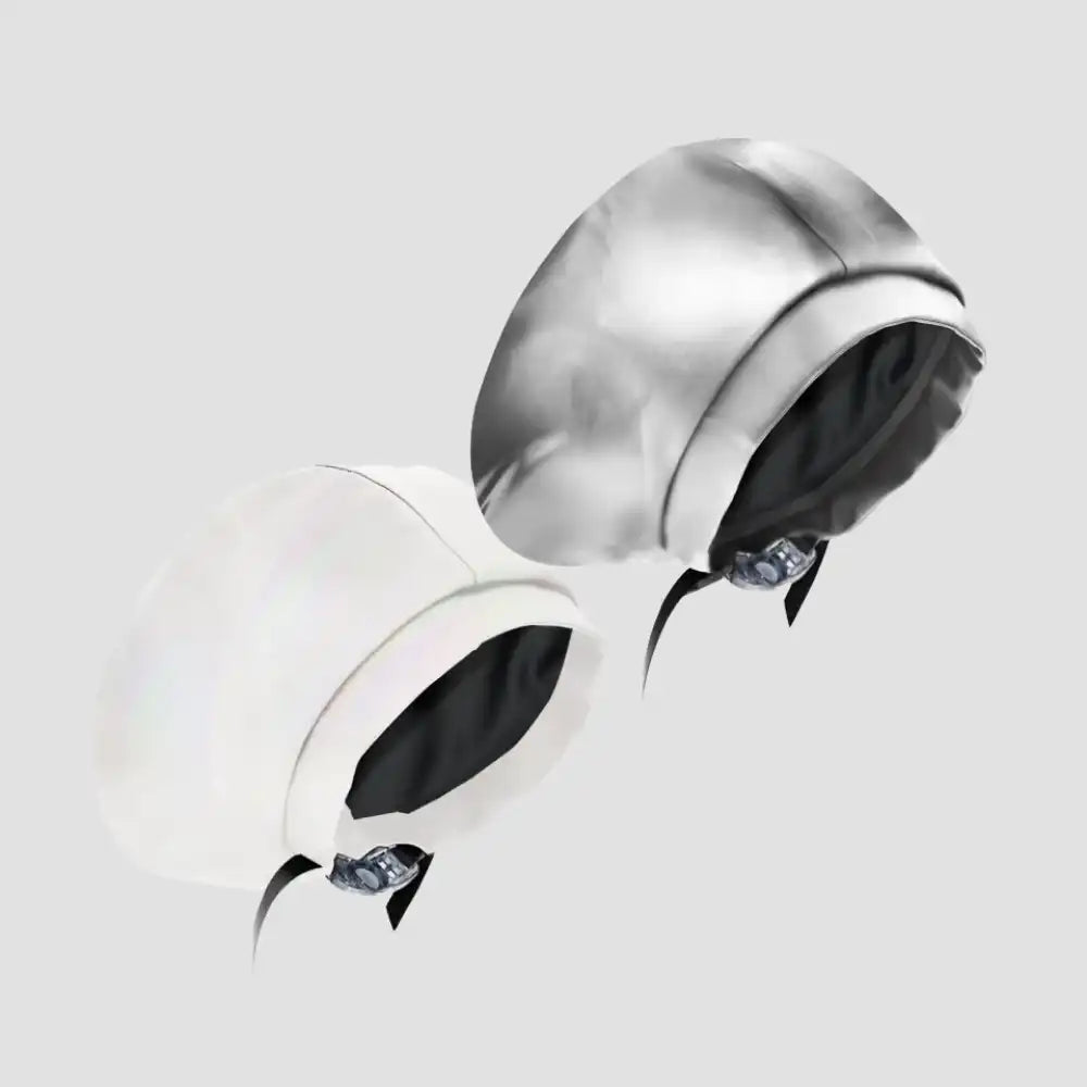 Hairbrella Satin-Lined Waterproof, Adjustable Classic Swim Cap, Chrome Bundle (2)