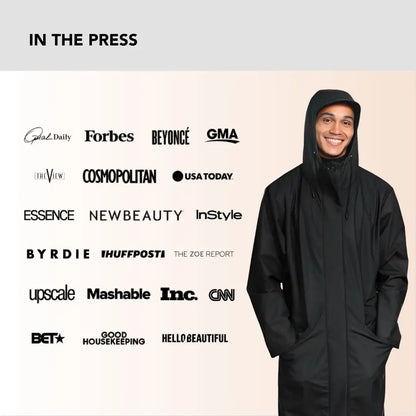 Hairbrella Satin-Lined, Waterproof, Men Long Rain Jacket