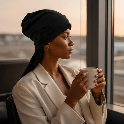 Nap Cap™ Travel — Modal Travel Beanie with Hidden Eye Mask & Satin Lining