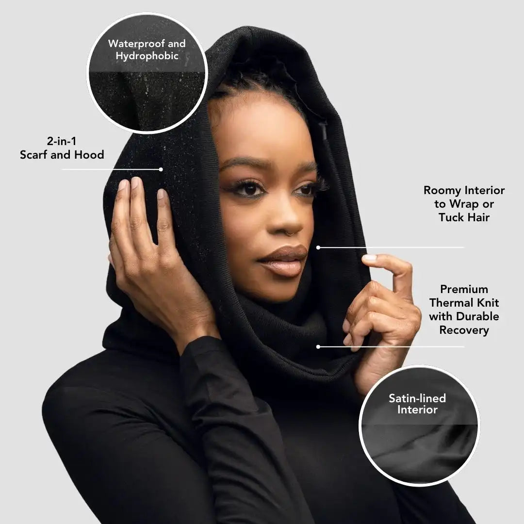 Satin Lined, Waterproof Infinity Rain Scarf