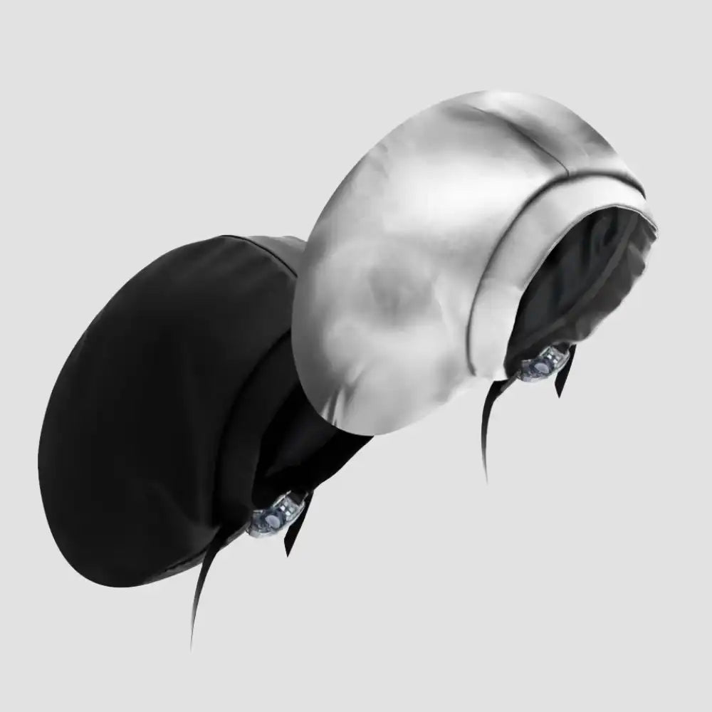 Hairbrella Satin-Lined Waterproof, Adjustable XL Swim Cap, Black Bundle (2)