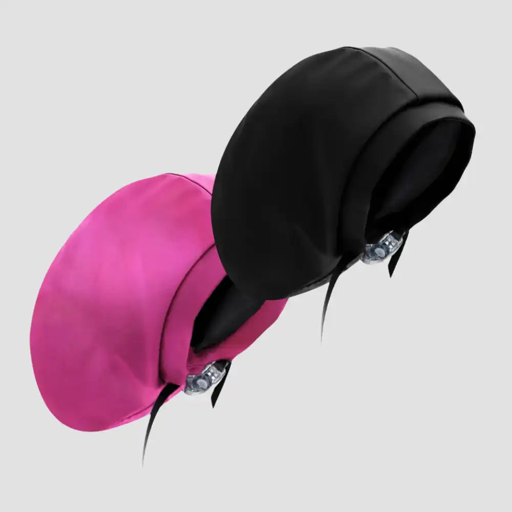 Hairbrella Satin-Lined Waterproof, Adjustable XL Swim Cap, Black Bundle (2)