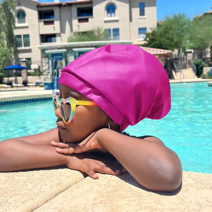 Hairbrella Satin-Lined Waterproof, Adjustable Kid's Swim Cap, Lime Bundle (2)