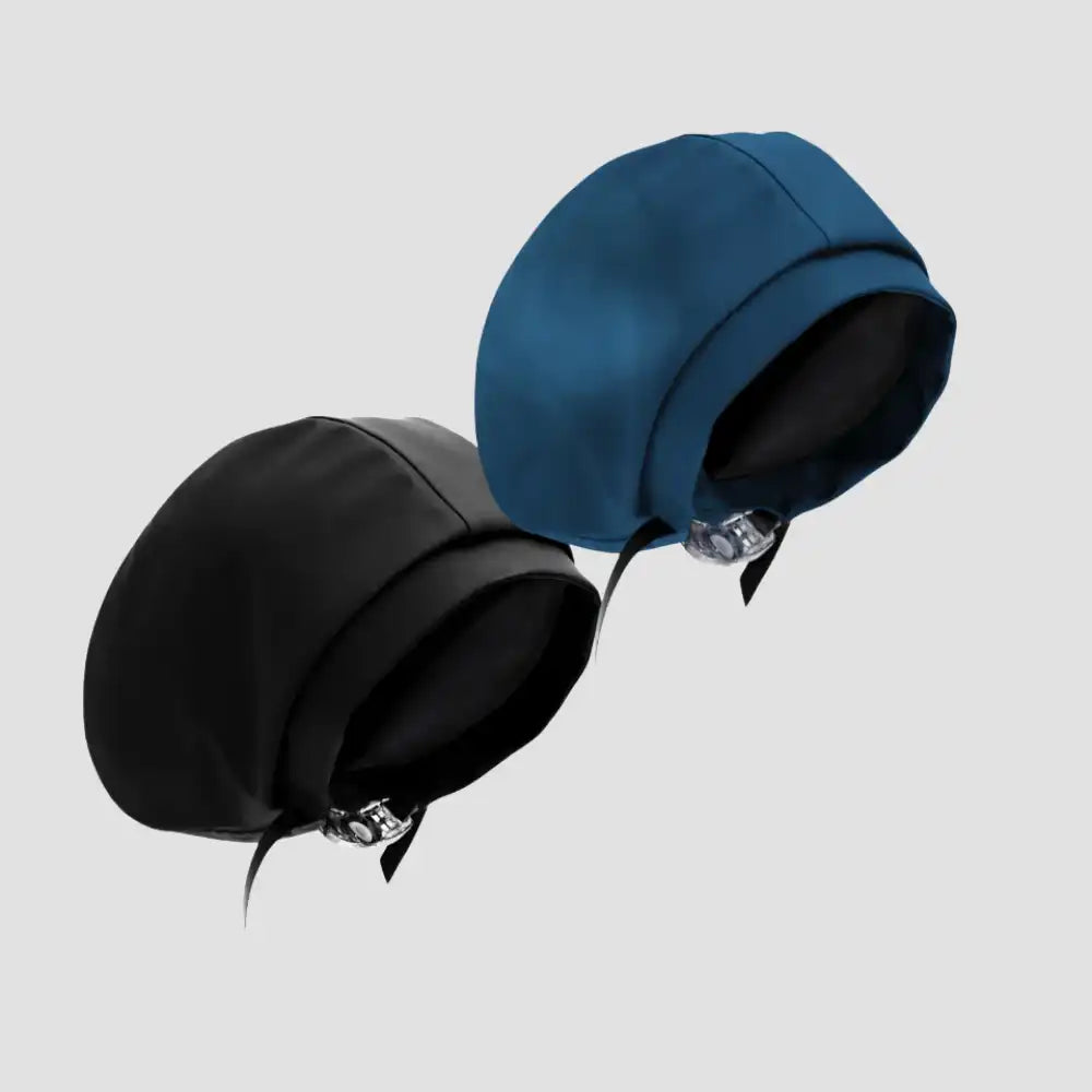 Hairbrella Satin-Lined Waterproof, Adjustable Kid's Swim Cap, Black Bundle (2)