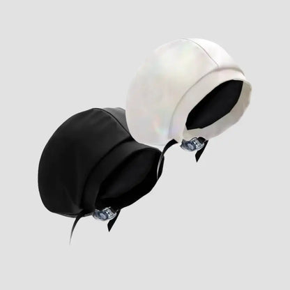 Hairbrella Satin-Lined Waterproof, Adjustable Kid's Swim Cap, Black Bundle (2)