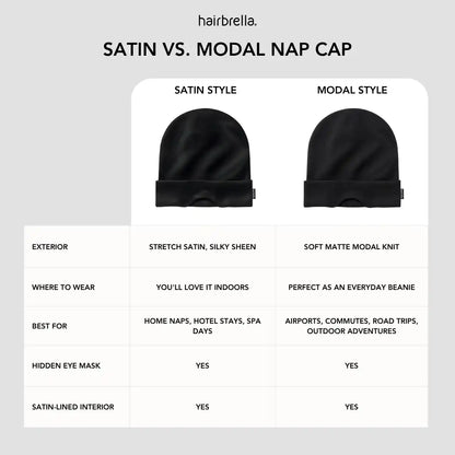Satin-Lined, Convertible Nap Cap™ with Hidden Eye Mask