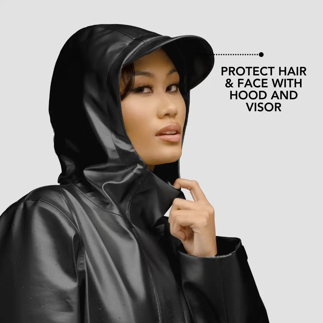 Hairbrella Satin-Lined, Waterproof, Unisex Long Rain Jacket