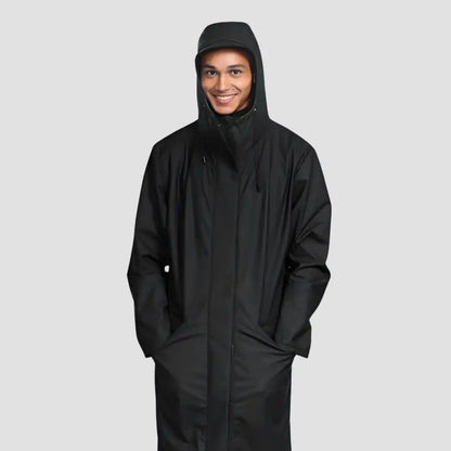Hairbrella Satin-Lined, Waterproof, Men Long Rain Jacket
