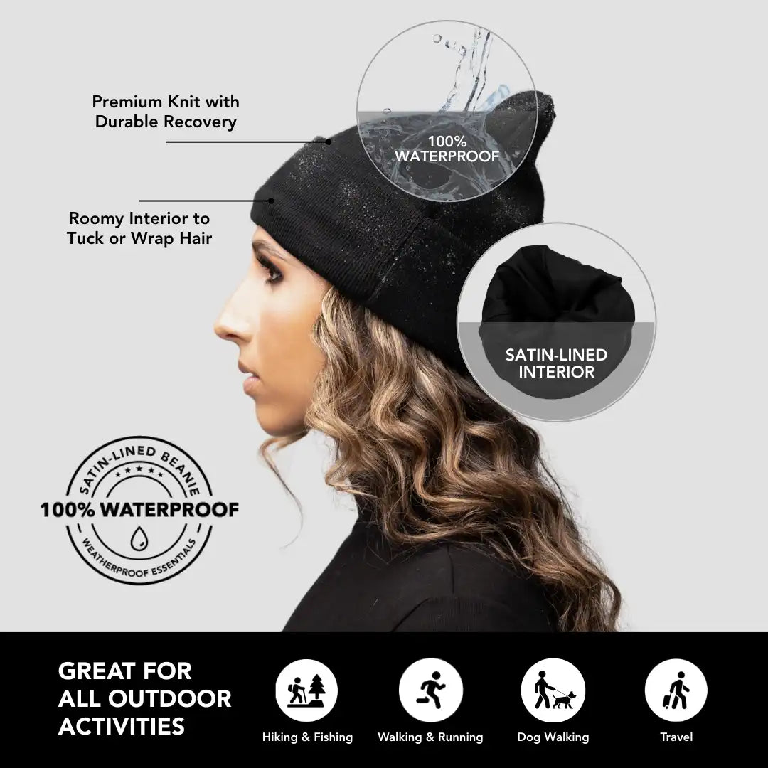 Satin-Lined, Waterproof, Cuffed Beanie - Buy 3, Save an Extra $10