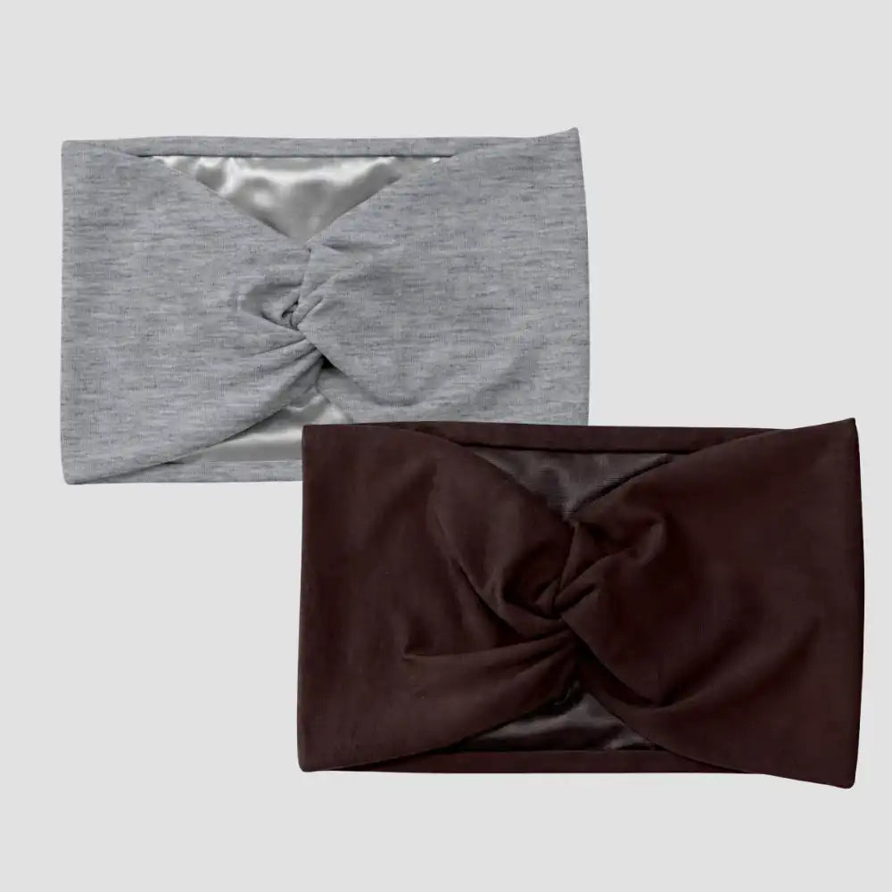 Hairbrella Satin-Lined Twist-Front Headband Bundle of 2