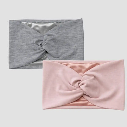 Hairbrella Satin-Lined Twist-Front Headband Bundle of 2
