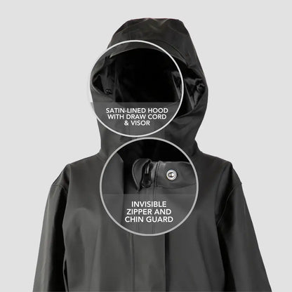 Hairbrella Satin-Lined, Waterproof, Unisex Long Rain Jacket