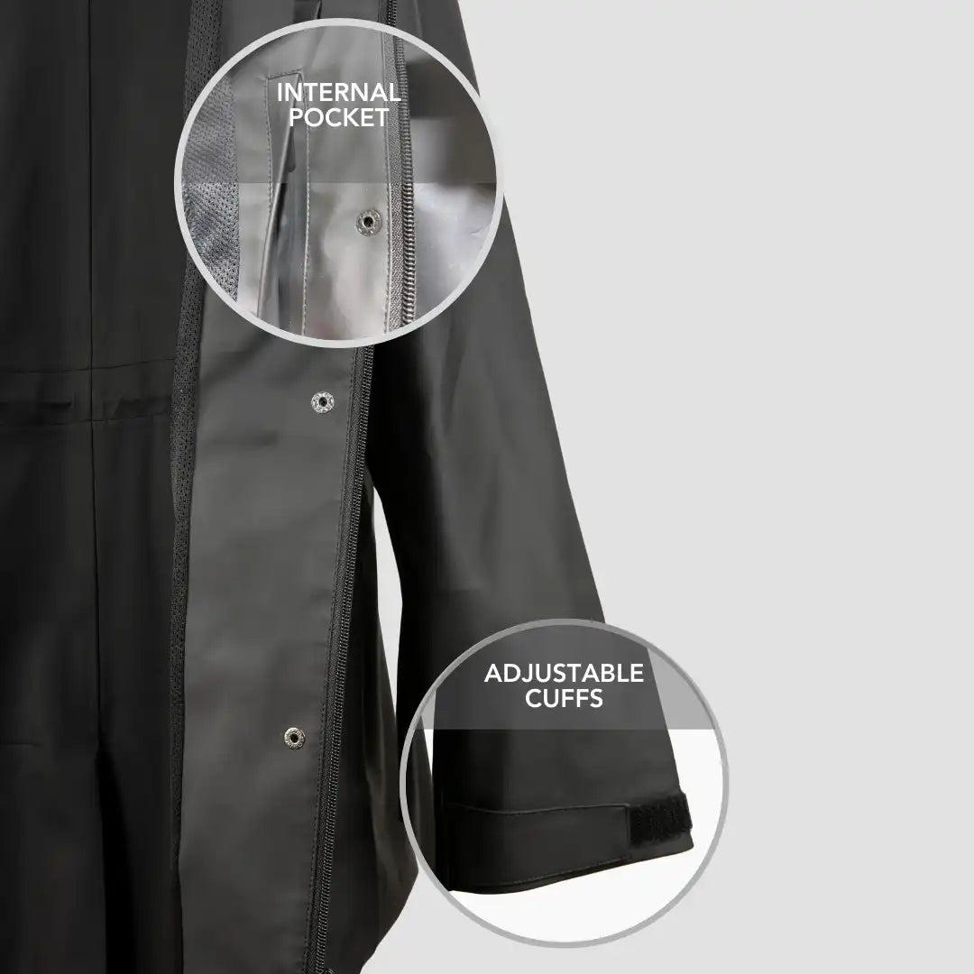 Hairbrella Satin-Lined, Waterproof, Men Long Rain Jacket