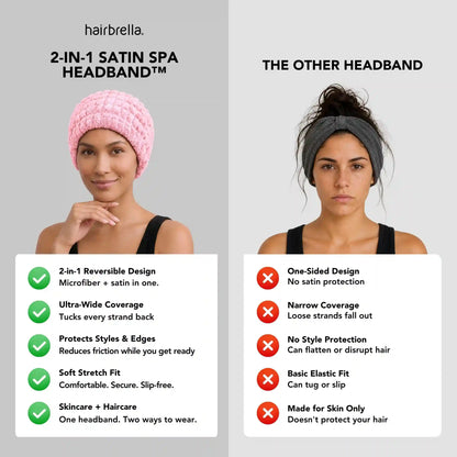 Hairbrella 2-in-1 Satin Spa Headband™ , Bundle of 2