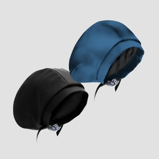 Hairbrella Satin-Lined Waterproof, Adjustable Classic Swim Cap, Black Bundle (2)
