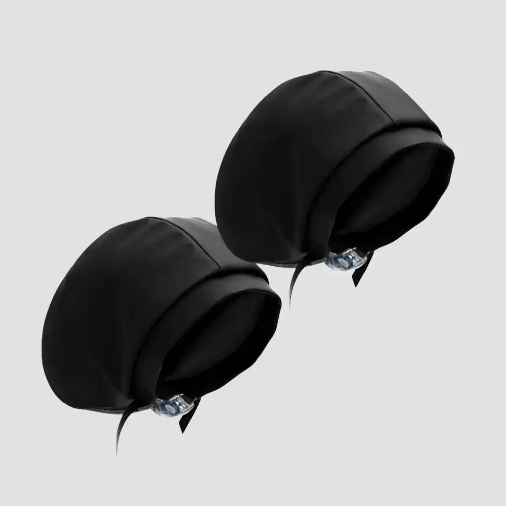 Hairbrella Satin-Lined Waterproof, Adjustable Classic Swim Cap, Black Bundle (2)