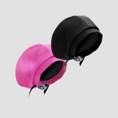 Hairbrella Satin-Lined Waterproof, Adjustable Classic Swim Cap, Black Bundle (2)
