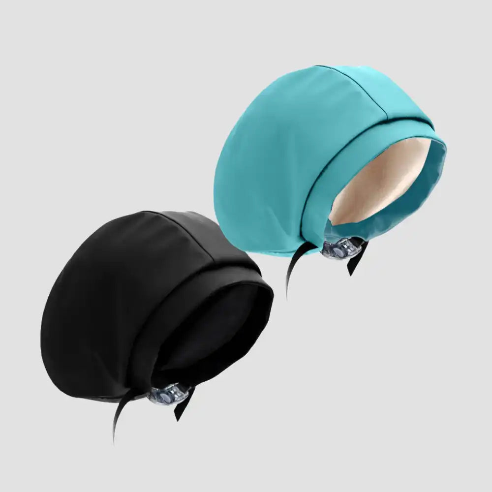 Hairbrella Satin-Lined Waterproof, Adjustable Classic Swim Cap, Black Bundle (2)