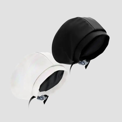 Hairbrella Satin-Lined Waterproof, Adjustable Classic Swim Cap, Black Bundle (2)