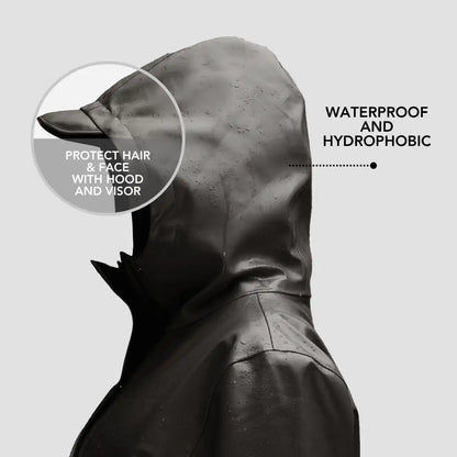 Hairbrella Satin-Lined, Waterproof, Men Long Rain Jacket