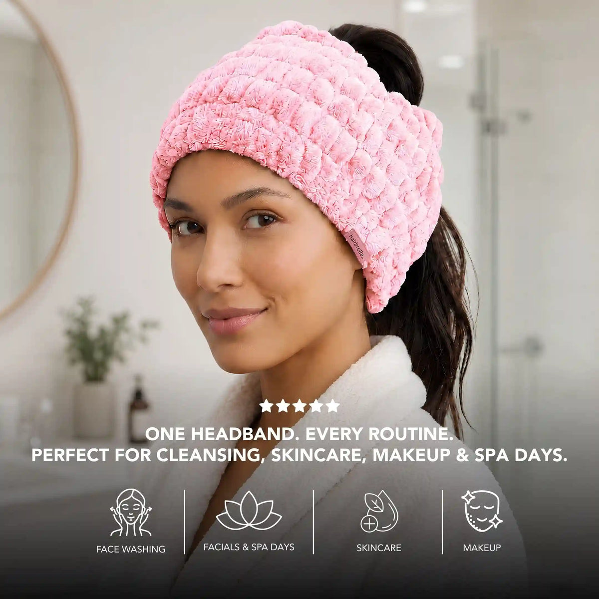Hairbrella 2-in-1 Satin Spa Headband™