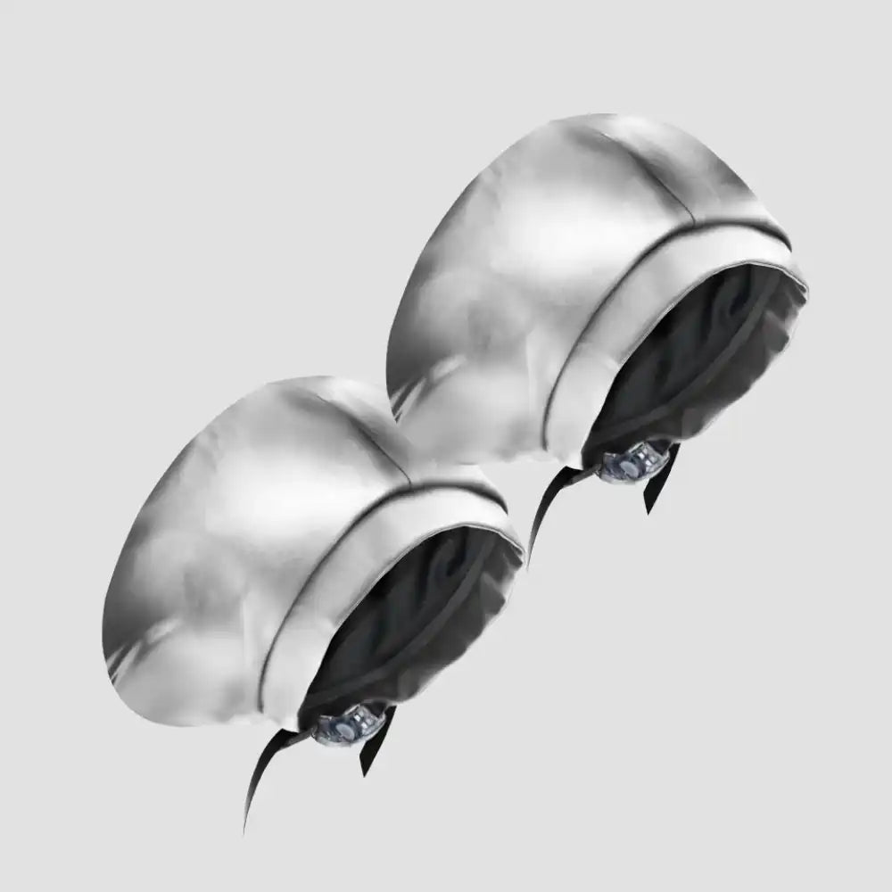 Hairbrella Satin-Lined Waterproof, Adjustable Classic Swim Cap, Chrome Bundle (2)