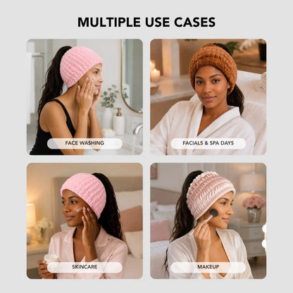 Hairbrella Blush Spa Set – Spa Headband & Satin Nap Cap