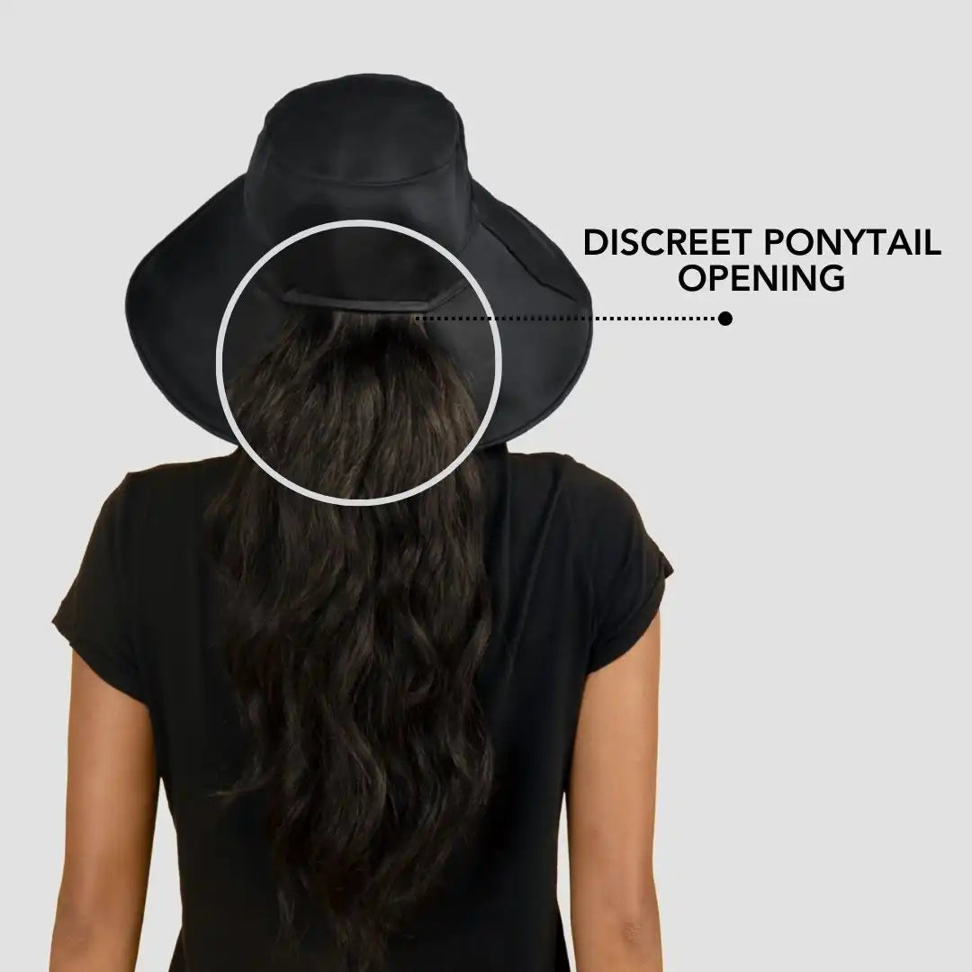 Hairbrella Satin-Lined, Waterproof, Wide Brim Sun Hat