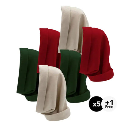 Hairbrella Satin Lined, Waterproof Infinity Rain Scarf Gifting Bundle (Buy 5, Get 1 Free)