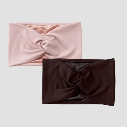 Hairbrella Satin-Lined Twist-Front Headband Bundle of 2