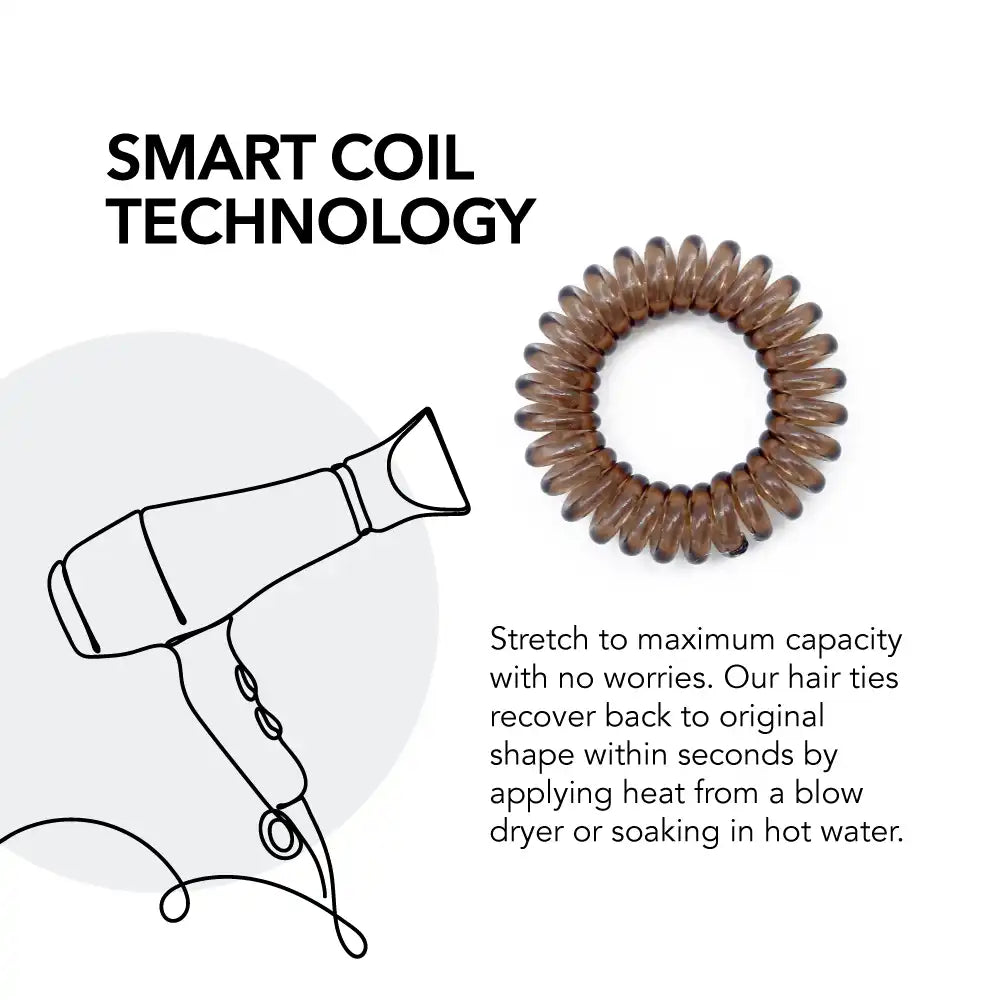 Waterproof Spiral Hair Ties (8 Pack)
