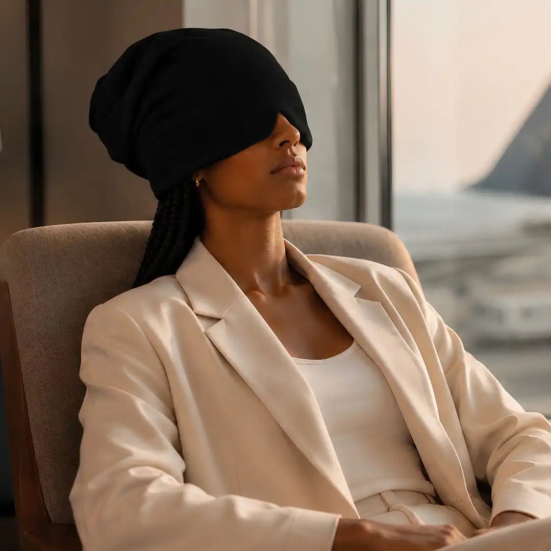 Nap Cap™ Travel — Modal Travel Beanie with Hidden Eye Mask & Satin Lining