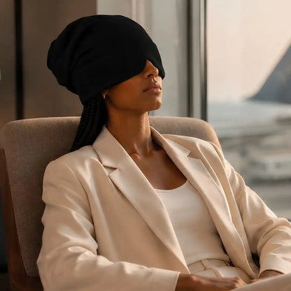 Nap Cap™ Travel — Modal Travel Beanie with Hidden Eye Mask & Satin Lining