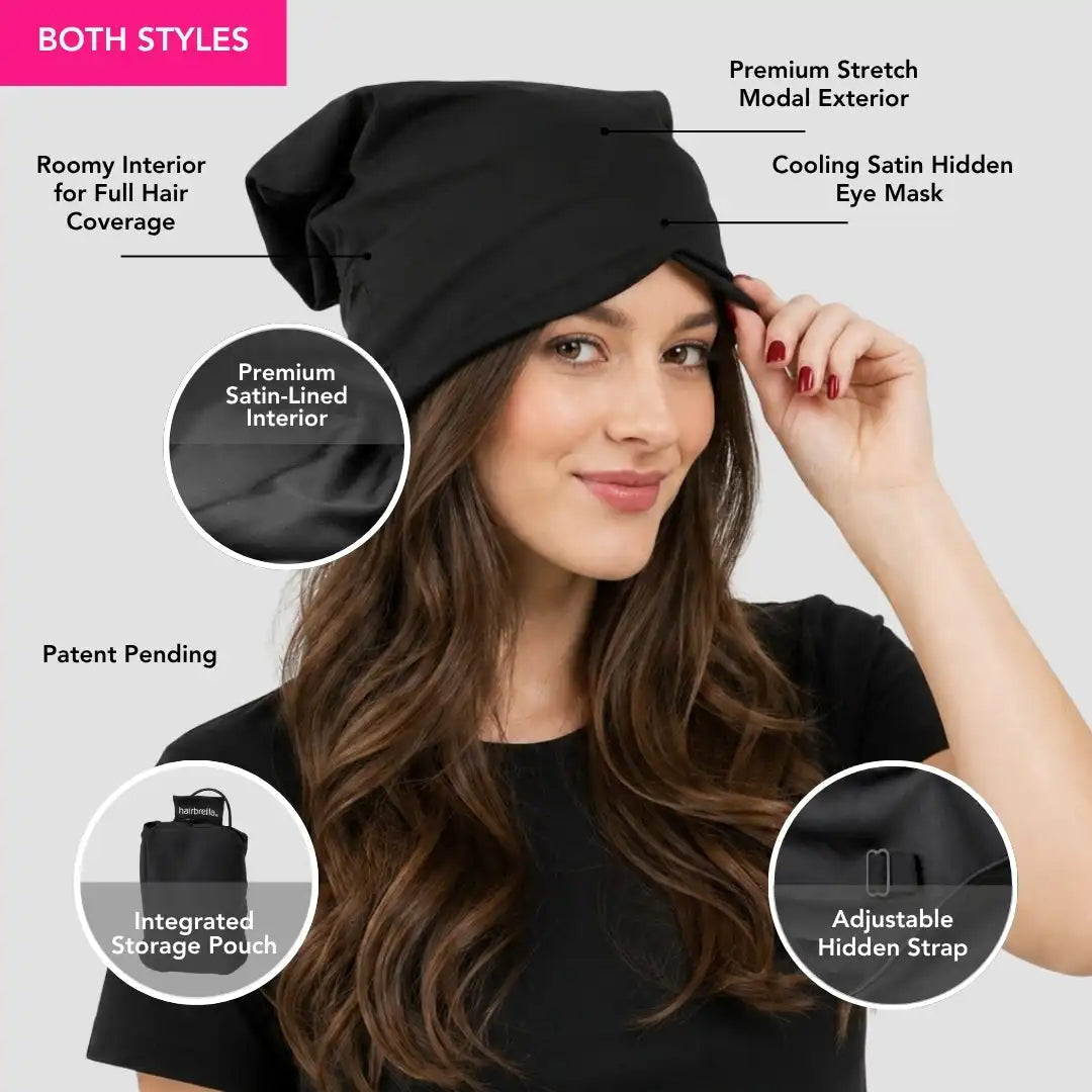 Satin-Lined, Convertible Nap Cap™ with Hidden Eye Mask