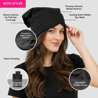 Satin-Lined, Convertible Nap Cap™ with Hidden Eye Mask