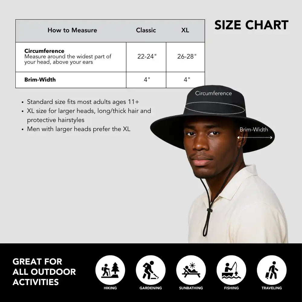 Satin-Lined, Waterproof Men's Sun Hat