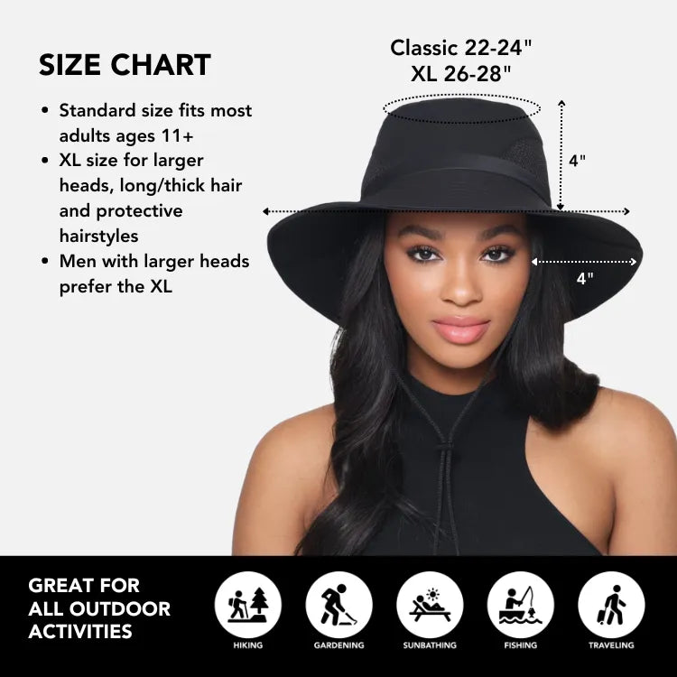 Satin-Lined, Waterproof Hiking Sun Hat
