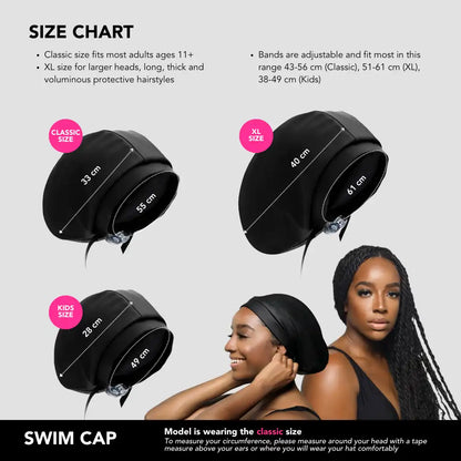 Hairbrella Satin-Lined Waterproof, Adjustable Swim Cap