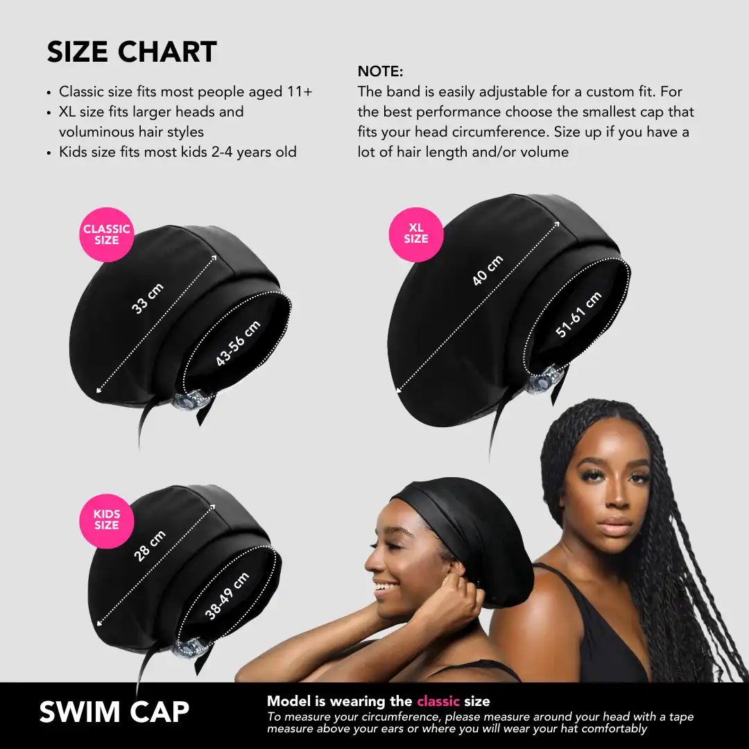 Hairbrella Satin-Lined Waterproof, Adjustable Swim Cap