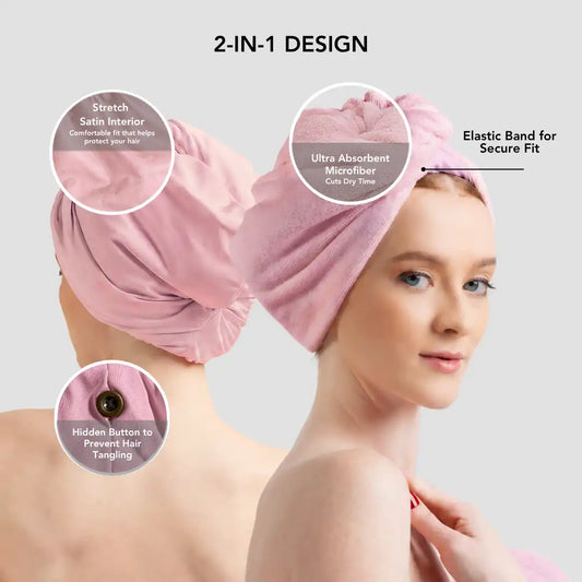 Hairbrella 2-in-1 Satin Twist Towel Turban