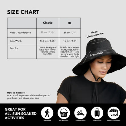 Hairbrella Satin-Lined, Waterproof, Wide Brim Sun Hat