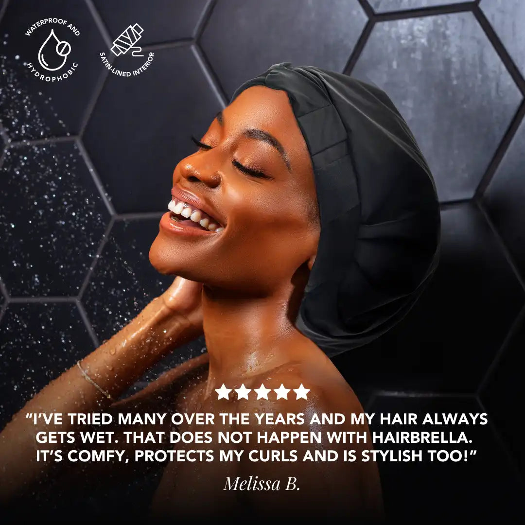 Hairbrella Satin-Lined Waterproof, Adjustable Shower Cap