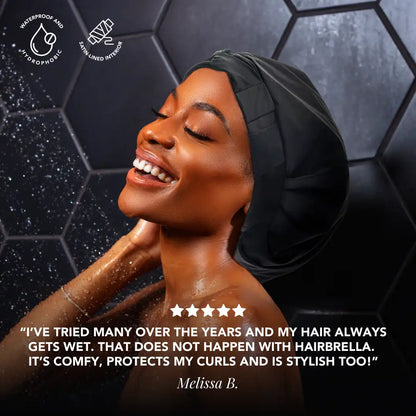 Hairbrella Satin-Lined Waterproof, Adjustable Shower Cap