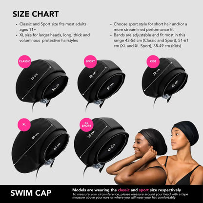 Hairbrella Satin-Lined Waterproof, Adjustable Swim Cap, Blush Bundle (2)